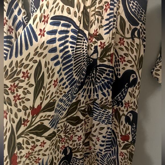 FARM Rio Blue Macaw Flight Deep V Boho Artsy Maxi Dress Size XS NWT - Picture 6 of 7